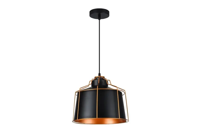 Decor Goa black pendant lamp with decorative gold frame 3512