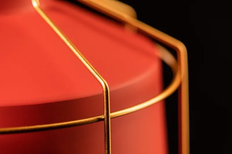 Decor Goa red pendant lamp with decorative gold frame 3536