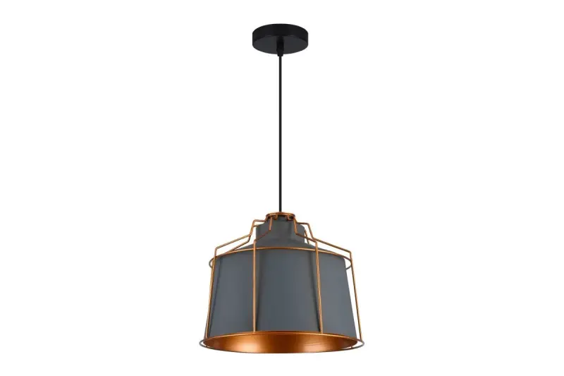 Decor Goa grey pendant lamp with decorative gold frame 3550