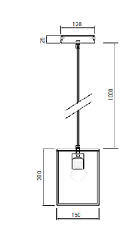Decor Diu black geometric pendant lamp with 1 light source width 15 cm 3598