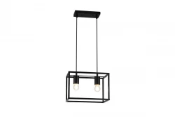 Decor Diu musta geometrinen riippuvalaisin, jossa on 2 valonlähdettä, leveys 30 cm 3628