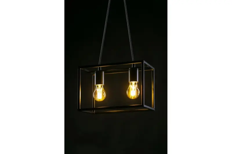 Decor Diu black geometric pendant lamp with 2 light sources width 30 cm 3628