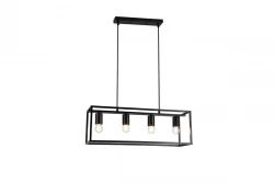 Decor Diu musta geometrinen riippuvalaisin, jossa on 4 valonlähdettä, leveys 60 cm 3635