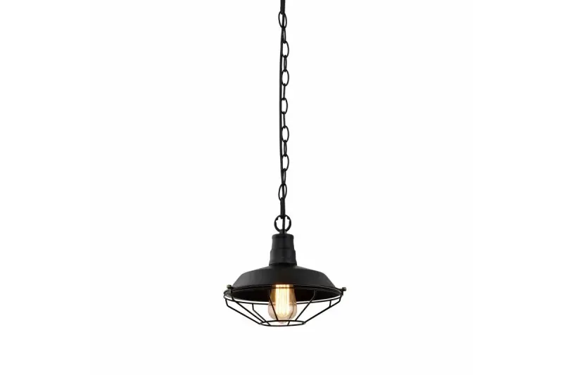 Decor Lars black pendant lamp with industrial black grid diameter 26 cm 2233