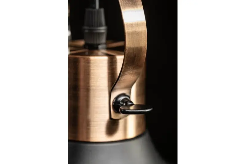 Decor Mees black metal pendant lamp with attached lampshade in the shape of an oil lamp 2363