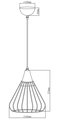Decor Tess musta-kultainen metallinen kartionmuotoinen lankariippuvalaisin 2394