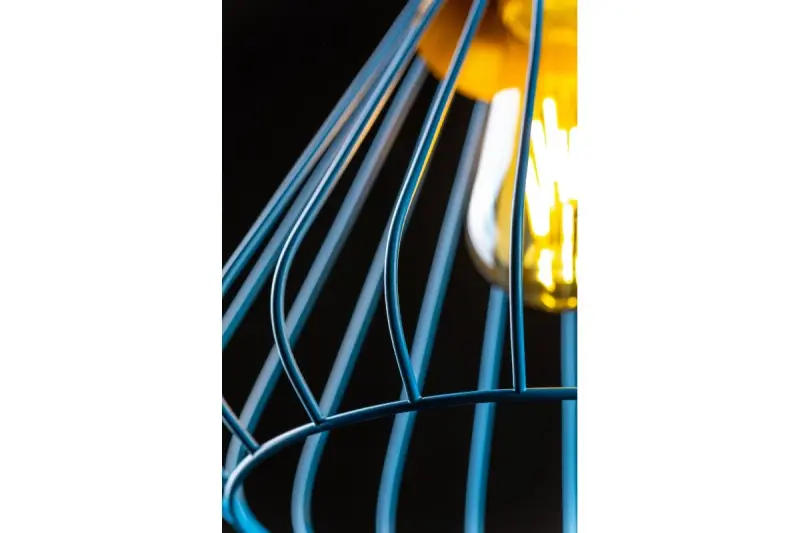 Decor Tess blue metal conical wire pendant lamp 2578