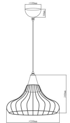 Decoreer Lotte zwarte kegelvormige vintage draadhanglamp 2622
