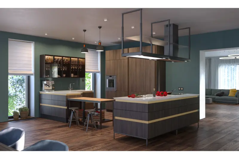 Decor Noor elegant black pendant lamp with copper element 2691