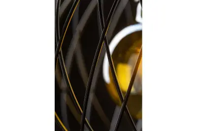 Decor Viela musta metallinen lankamainen riippuvalaisin, pallonmuotoinen, halkaisija 25 cm 6972