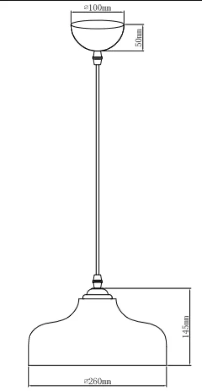 Decor Marite classic pendant lamp black tinted glass, diameter 26 cm 7061