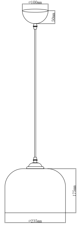 Decor Lati sylinterimäinen musta riippuvalaisin lasia halkaisija 23,5 cm 7122 - Productafbeelding 4