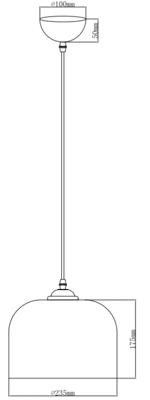 Decor Lati sylinterimäinen musta riippuvalaisin lasia halkaisija 23,5 cm 7122