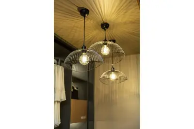 Decoreer Reto vintage zwarte draad hanglamp met een diameter van 40 cm 4137.