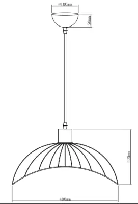 Decoreer Reto vintage zwarte draad hanglamp met een diameter van 40 cm 4137.