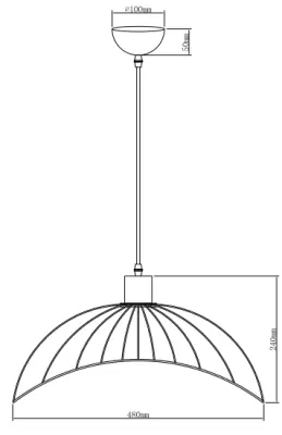 Deco Reto vintage musta lankariippuvalaisin, halkaisija 50 cm, 4151