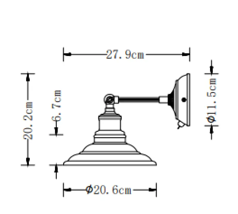 Decor Loret adjustable wall lamp with switch, grey, 20 cm diameter 8229