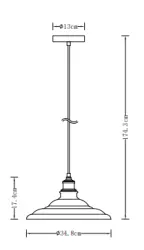 Decoreer Loret tijdloze grijze hanglamp 34,8 cm doorsnee 9790