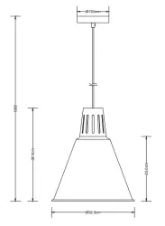 Decor Gianni tyylikäs valkoinen riippuvalaisin, halkaisija 32 cm, 8150