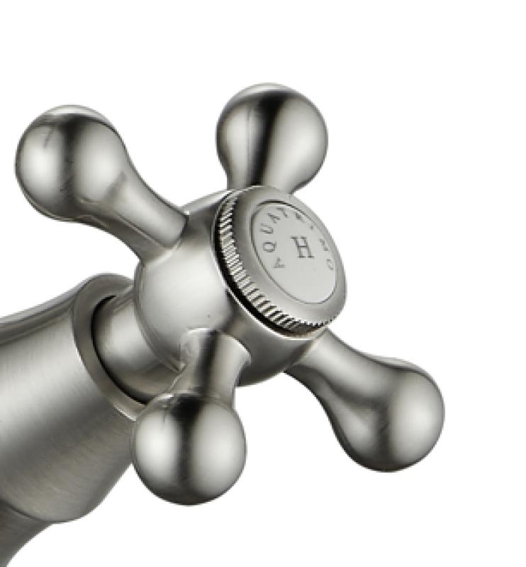 AquaTrimo Windsor nostalgic kitchen tap with angled spout, stainless steel 21WS7531NM