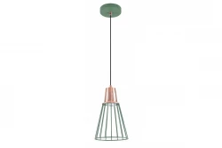 Decoreer Kaliope modieuze groene draad hanglamp 18 cm doorsnee 8044