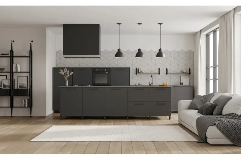 Decor Dante black matt pendant light with white interior diameter 27.5 cm 2119