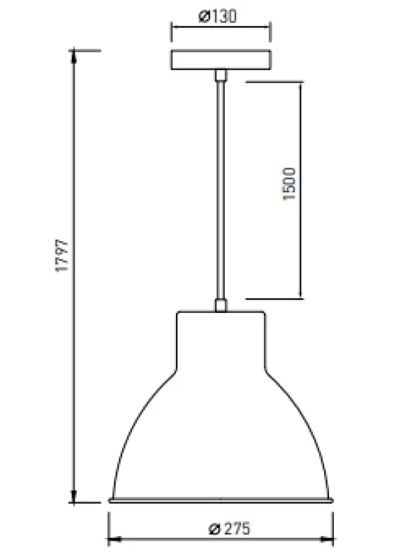 Decor Dante black matt pendant light with white interior diameter 27.5 cm 2119