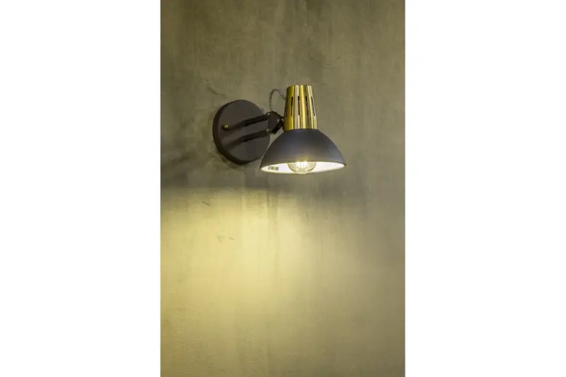 Decor Artemia elegant anthracite wall lamp with metal arm, 16.5 cm diameter 2195