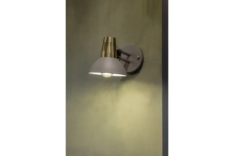 Decor Artemia elegant anthracite wall lamp with metal arm, 16.5 cm diameter 2195