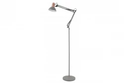 Decor Artemia harmaa lattiavalaisin, pitkä metallivarsi, halkaisija 16,5 cm, 2300