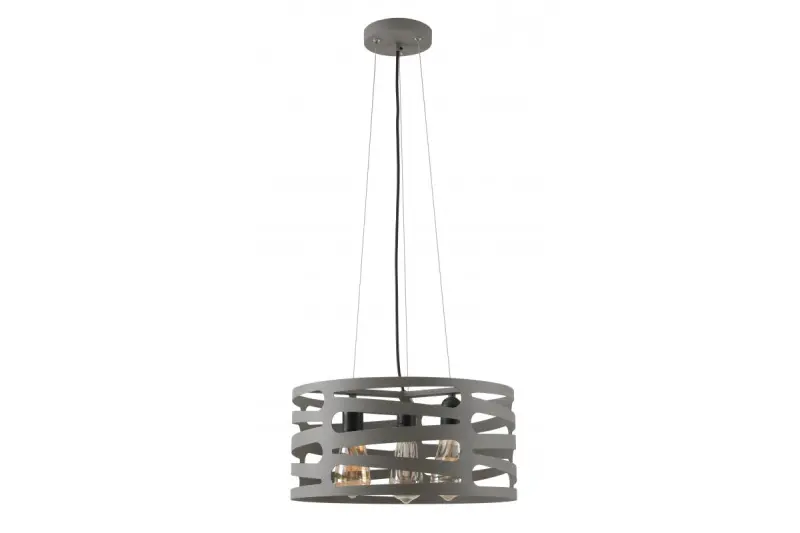 Decor Marisa grey pendant lamp with decorative gaps, max. 3 light sources, diameter 40 cm 2607