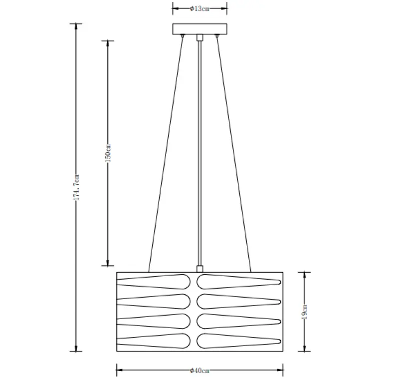Decor Marisa grey pendant lamp with decorative gaps, max. 3 light sources, diameter 40 cm 2607