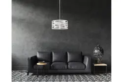 Decoreer Marisa witte hanglamp met taps toelopende horizontale tussenruimten max. 3 lichtbronnen doorsnee 40 cm 2782