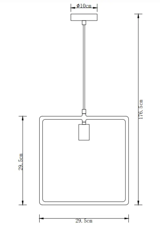 Decor Lija black single pendant lamp square 2614