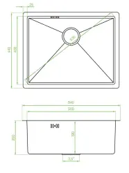 Aquadesign Sinks gouden RVS spoelbak goudkleur PVD gold 50x40 onderbouw vlakbouw en opbouw 1208957698
