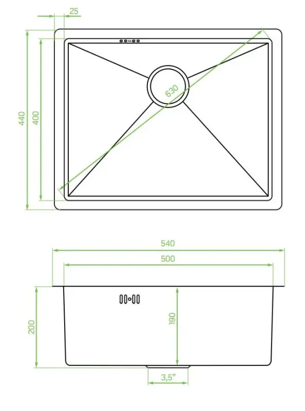 Aquadesign Sinks gun metal RST-allas antrasiitin väri PVD 50x40 alapuolelle, tasoon ja päälle asennettava 1208957702