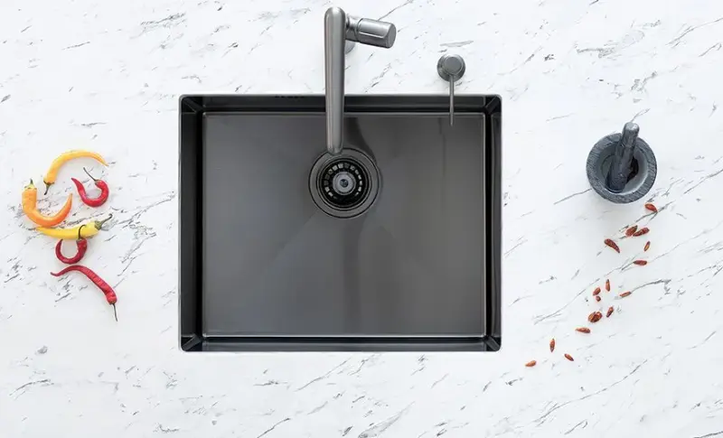 Aquadesign Sinks gun metal RST-allas antrasiitin väri PVD 50x40 alapuolelle, tasoon ja päälle asennettava 1208957702