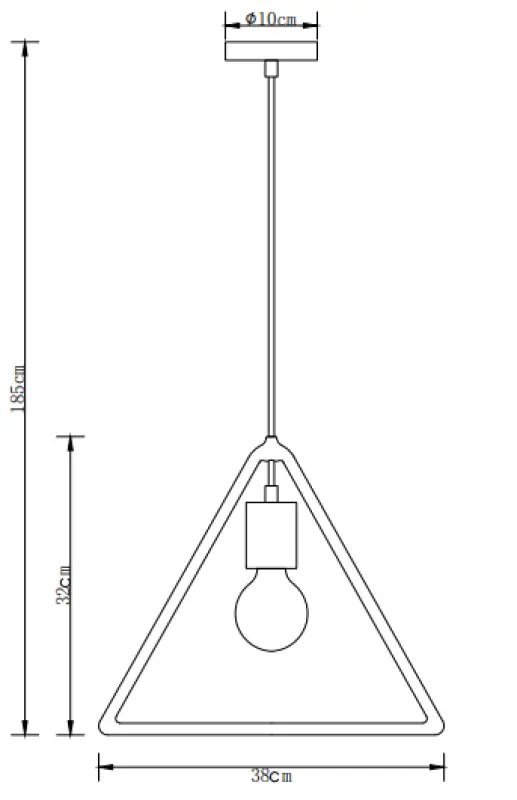 Decor Gija grey single triangular pendant lamp 2751