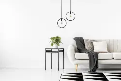 Decor Fija musta pyöreä yksipiste riippuvalaisin 2805