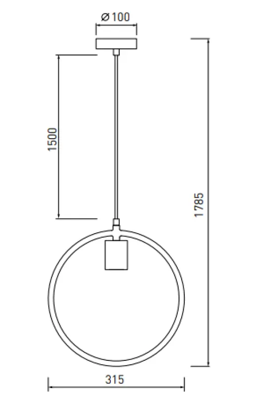 Decor Fija black round single pendant lamp 2805