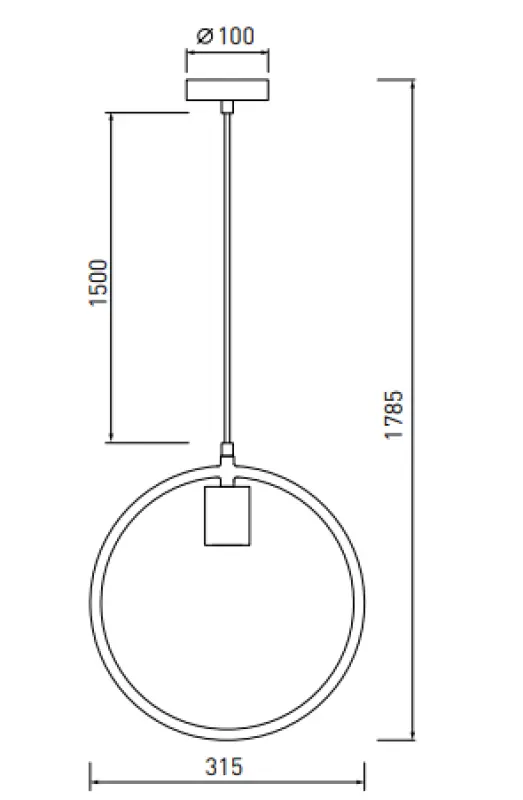 Decor Fija valkoinen pyöreä yksipisteinen riippuvalaisin 2898