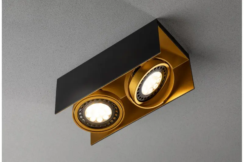 Decor Verso black gold ceiling light with adjustable head 2 bulbs 4212