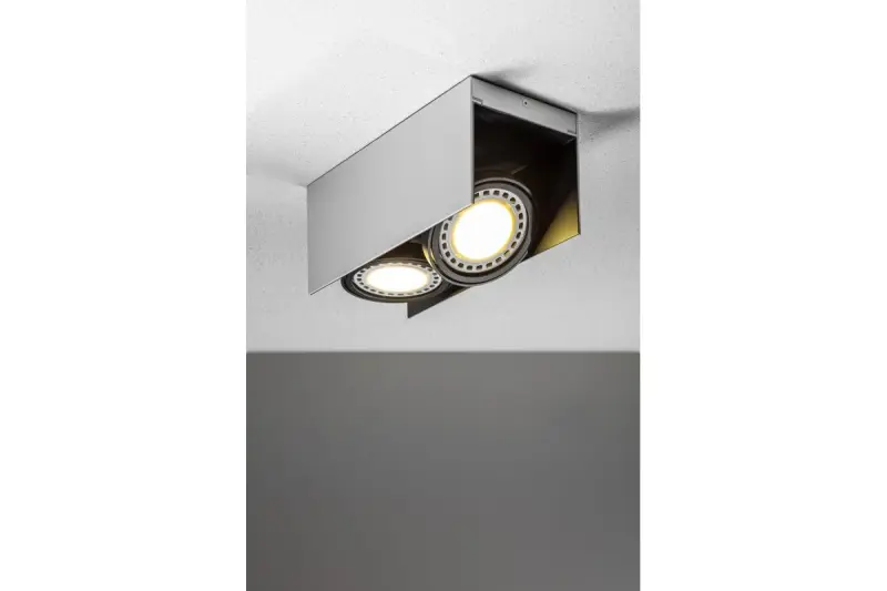 Decor Verso black and white ceiling light with adjustable head 2 bulbs 4250