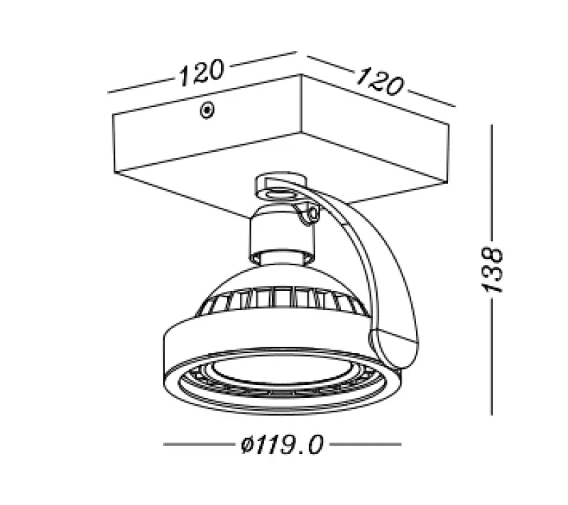 Decor Wally ceiling lamp or wall lamp with adjustable head, anthracite, 1 bulb 4281