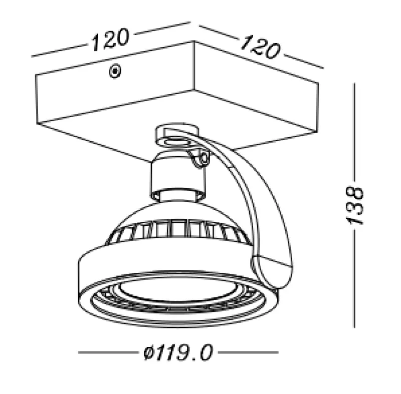 Decor Wally ceiling lamp or wall lamp with adjustable head, white, 1 bulb 4342