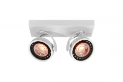 Decoreer Wally plafondlamp of wandlamp wit met beweegbare kop, 2 lichtbronnen 4373.