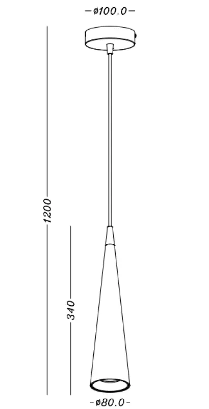 Decor Evi conical black aluminum pendant lamp 4410