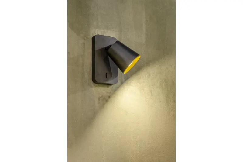 Decor Elli modern black wall lamp with switch and 1 light source 4533