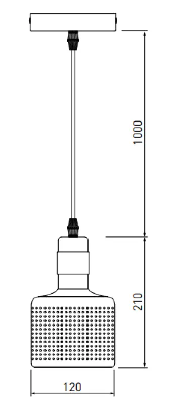 Decor Bellis black gold cylindrical pendant lamp with 1 light source 4666