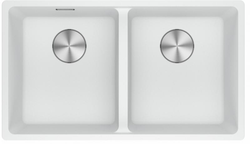 Franke Maris MRG 220-35-35 Fragranite Polar white kaksinkertainen tiskiallas tasoon upotettava